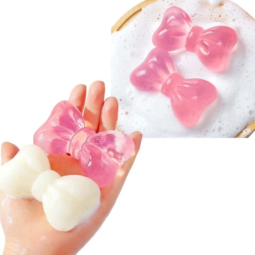 Pink Handmade Rose Shaped Soap Bar Set With Lanolin, Deep Hydration & Longlasting Fragrance, Gift For Women (3 Bars)