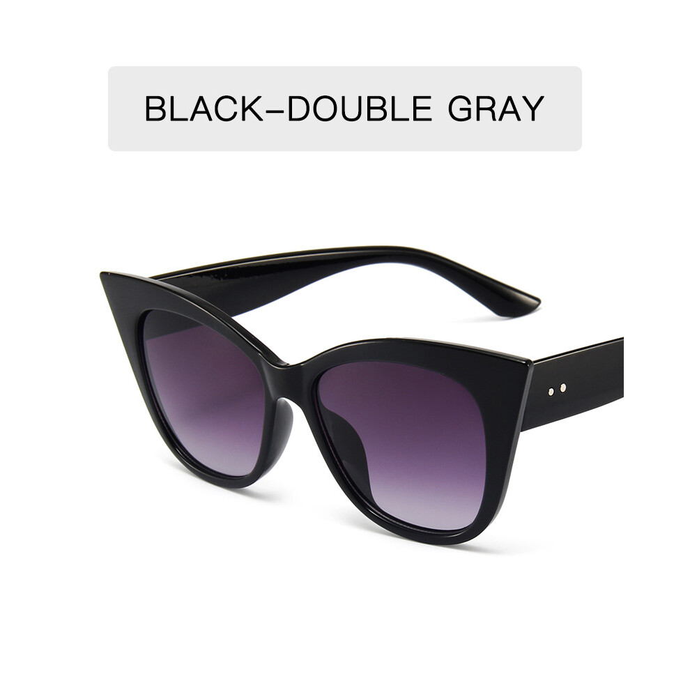 Roc-Electron Black/Gray () Retro Cat-Eye Sunglasses For Summer Parties