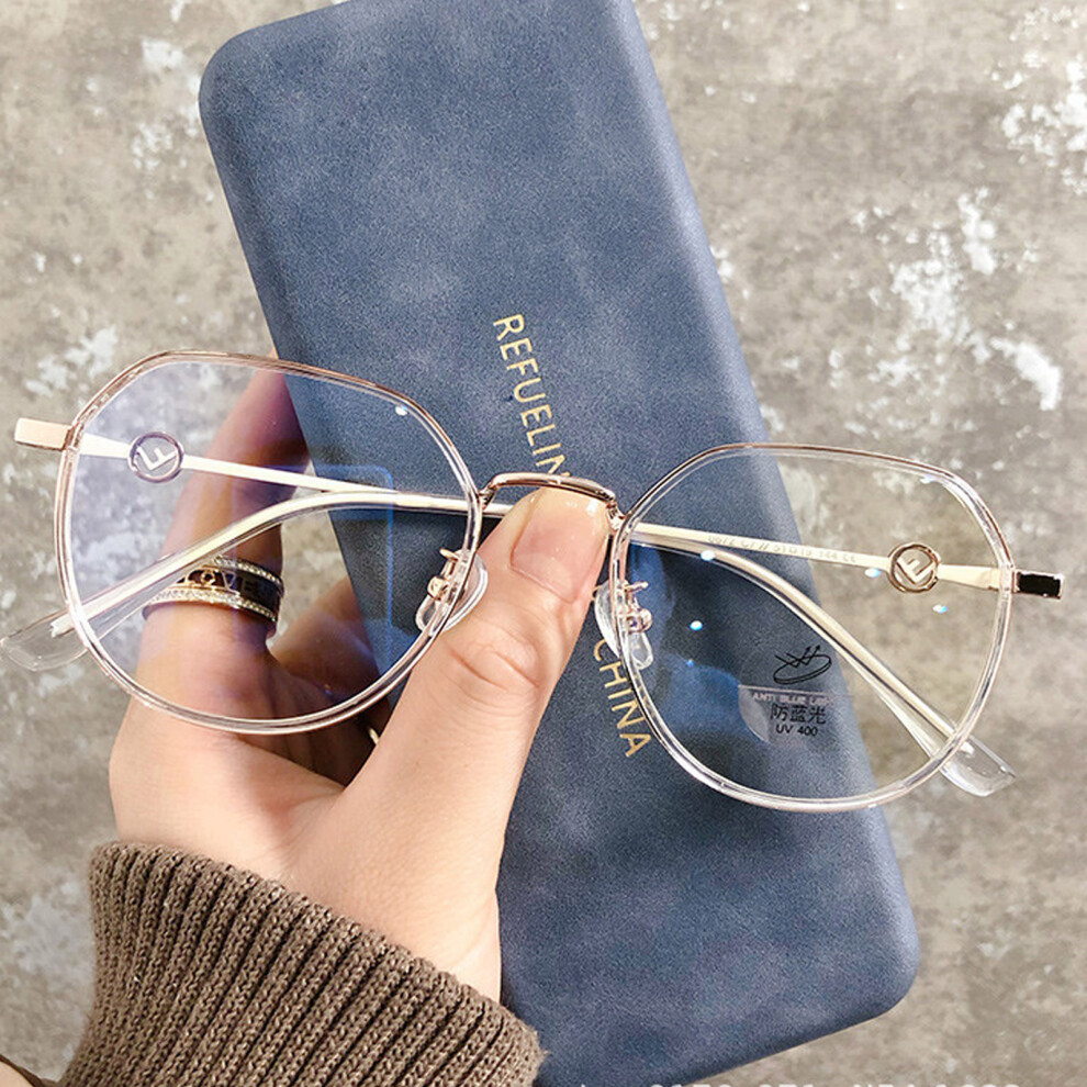 Roc-Electron (Transparent, Blue Membrane) Korean Light Glasses For Gaming & Reading