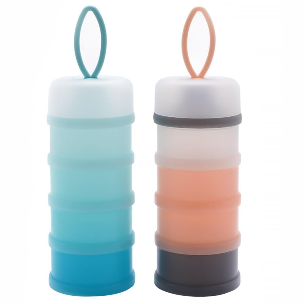 Baby Formula Dispenser 2Pcs Stackable Travel Container with Detachable Compartments for Mess Feeding