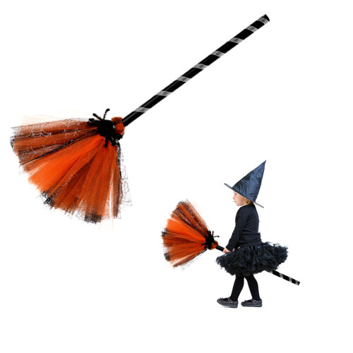 Balai en maille violet, vert fluorescent et orange, 60 x 20 cm 1