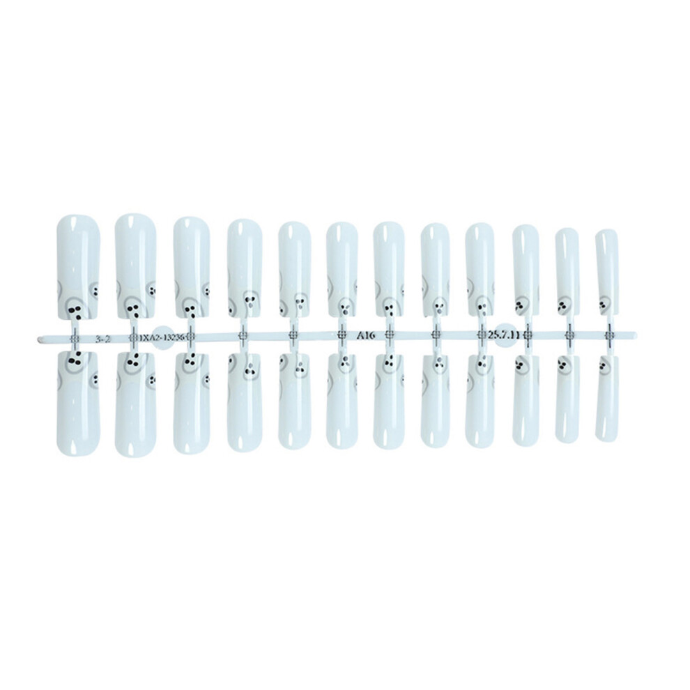 Reach-Tools 24Pcs White Skull French Press On Nails Halloween