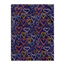 Flannel Throw Blanket with Red Heart Design100x70cm
