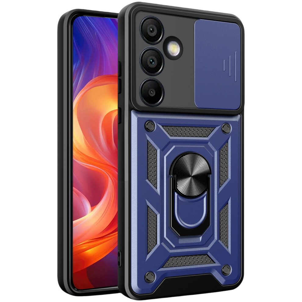 Case For Samsung Galaxy S25 Plus Shockproof Military Grade With Slidable Camera Lens Cover And 360 Ring Kickstand Sj Blue 9330225916567