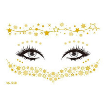 Gold Sun Moon Star Temporary Tattoos Waterproof Metallic Freckle Face Stickers for Women Party Art No.22