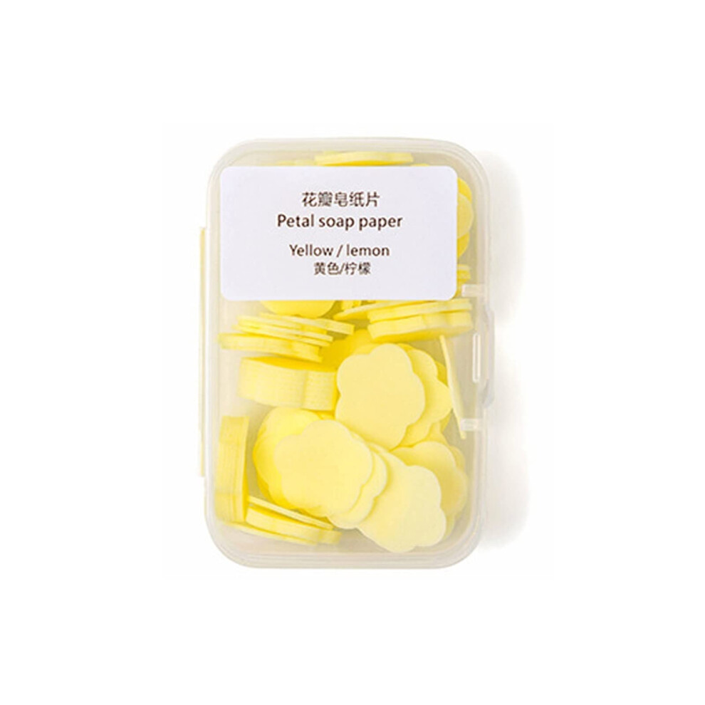 Yellow Lemon Scent Travel Soap Paper Sheets With Plantbased Formula For Outdoor And Pocket Use