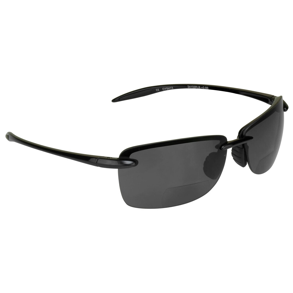 Gray Polarized Bifocal Reading Glasses 2.5X Clear Magnification With Scratchresistant Hard Case