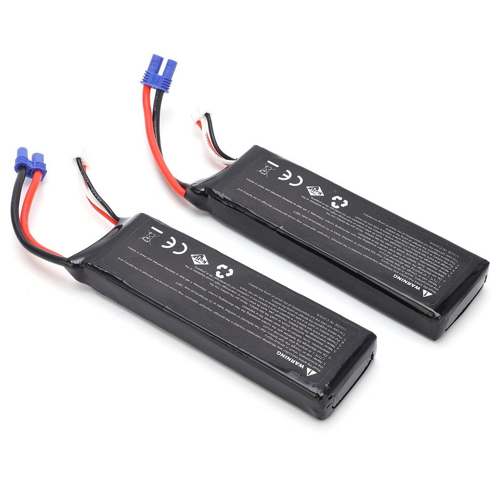2700Mah 7.4V Lipo Drone Battery Pack For H501 With Ec2 Connector, 2Pack, Longer Flight Time 9330225946380
