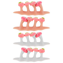 2 Sets Silicone Toe Separators for Pedicure, Comfortable Reusable Toe Spacers for Smudge Nail Polish