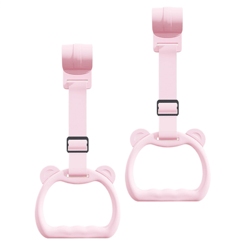 Baby Pull Up Rings for Playpen with Ergonomic Curved Grip, Non Slip, Pink, 2 Pieces