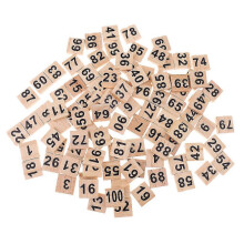100x Wooden Number Tiles 1 - 100 Black Number Blocks for