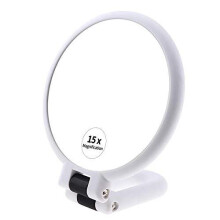 15x Magnifying Handheld Mirror, Double Sided Travel Folding Makeup Mirror, Portable Pedestal Design with 1x/15x Magnification