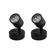 2 Pieces 12v Led Spot Reading Light Wall Bedside Lamp Dimmable Switch Motorhome Caravan Cylinder Flexible Interior Lighting For Boat Motorhome (
