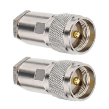 PL259 UHF Male Coaxial Connectors Compatible with LMR400 RG8 RG213 Secure RF Low Loss Pack of 2