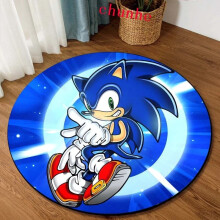(5, Diameter 100cm) Sonic The Hedgehog Round Floor Rug Bedroom Carpets Living Room Doormat Mats Gift