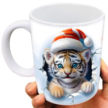 Tasse à café en céramique avec imprimé d'animaux,-Gros chat