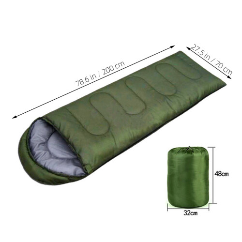 Comfortable Green Waterproof Mummy Sleeping Bag with Hood 1
