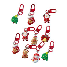Holiday Keychains Resin Keychain Decorations Santa-10 pcs
