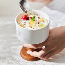 Ceramic Dessert Bowls Retro Ceramic Goblet French Ice Cream Cup Pudding Dessert Bowl Elegant Design for Parties Brown