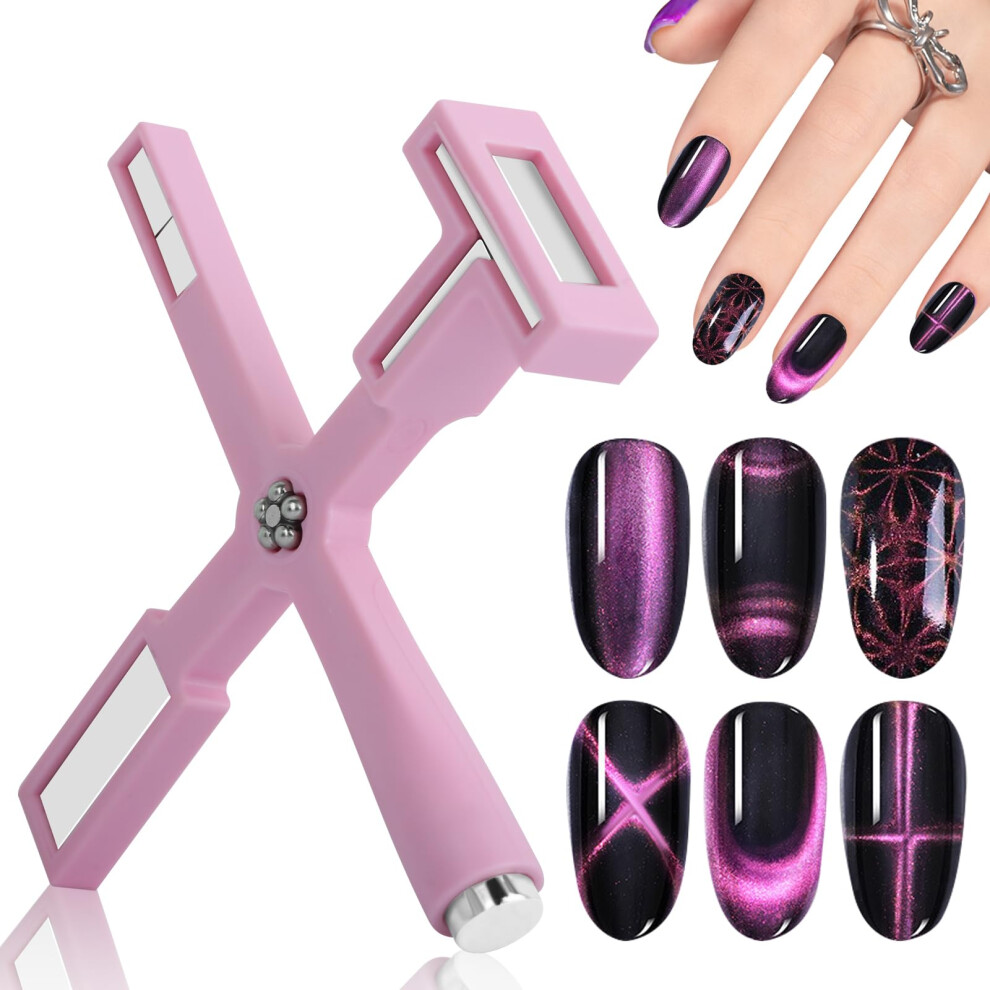 5 in 1 Cat Eye Nail Magnet Pen with Silicone Case, Magnetic Nail Art Tool for Fast Cat Eye Effect
