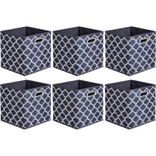 27cm Foldable Fabric Cube Storage Boxes Pack of 6
