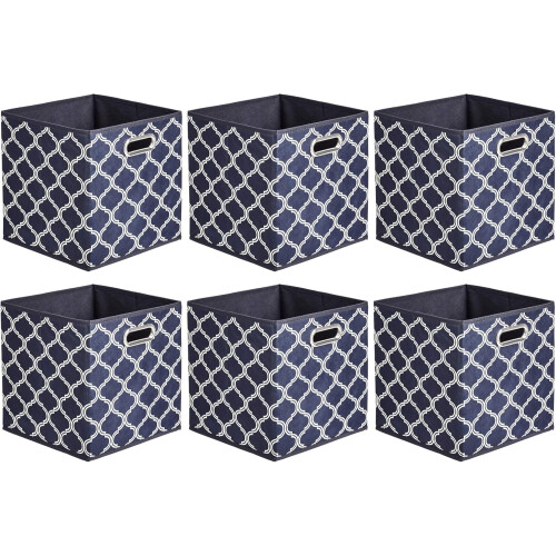 27cm Foldable Fabric Cube Storage Boxes Pack of 6