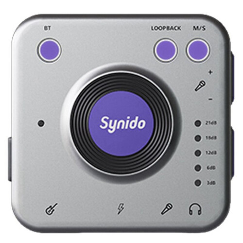 Synido Live Dock A20 Audio Adapter with USB-C Music Recording Portable Audio Interface for  Android Phones PC Computer