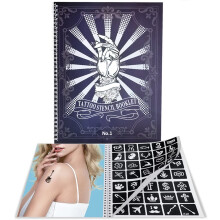 20 Sheets Temporary Tattoo Stencils Kit, 448 Designs Reusable Glitter Henna Airbrush Templates