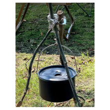 Outdoor Barbecue Camping Stainless Steel Hanger, Camping Tripod Hanger, Pot Rack, Barbecue Rack, Tree Branch Hanger