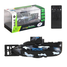 Mini RC Submarine Waterproof Remote Control Boat for Pools Bathtubs Black