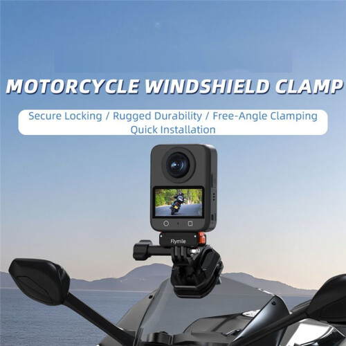 Flymile Motorcycle Windshield Action Camera Mount Clip for Action 5 Pro / OSMO 360 Action Camera Accessories 1