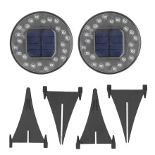 Lampă solară îngropată pentru exterior, RGB24LED, IP68, cu 2 lumini de sol