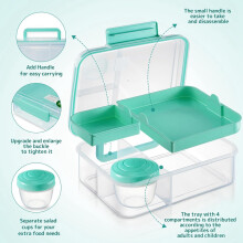 Contenitori per La Preparazione Dei Pasti Riutilizzabili, Contenitore per Snack Bento Box per Adulti, Bento Lunch Box con 2 Vassoi Rimovibili B