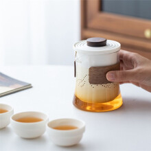 Xícara de Chá Anti-Aquecimento de Cerâmica, um Bule, Quatro Copos, Conjunto de Chá Portátil para Viagem, Estilo Chinês Simples, Preto