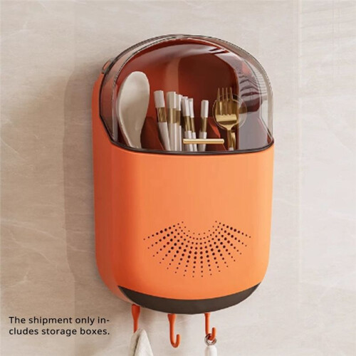 Kitchen Tableware Storage Holder Wall-Mounted Dustproof Spoon and Chopstick Organizer Utensils Cutlery Holder 1