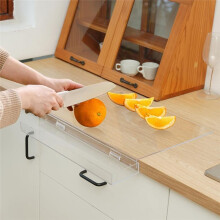 Tábua de Corte de Acrílico com Recipiente para Resíduos e Borda de Balcão, Tábua de Corte Transparente de 17 X 13 Polegadas para Bancada de