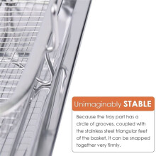 Stainless Steel Air Fryer Basket for Oven, Crisper Tray and Basket for Oven, Fit Fries/Bacon/Chicken (Silver)