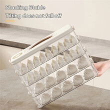 Airtight Food Storage Container-Stackable Dumpling & Cookie Carrier with Lid and Handle,Ideal for Kitchen Organization A