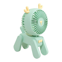 Mini Cartoon Dog/Deer USB Fan – 3-Speed, Rechargeable
