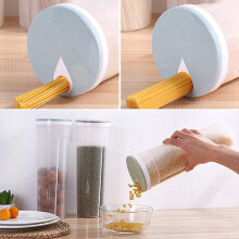 4 Pcs 2L Tall Clear Spaghetti Pasta Opslag Container met Verstelbaar Deksel, Multifunctionele Plastic Keuken Voedsel Opslag Pot