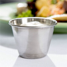 20x Premium Geborsteld Roestvrij Staal Kruiderij Saus Kopjes Kruiden Potten Vloeibare Dips Kommen - 2.5Oz 70Ml
