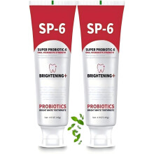 Probiotic Whitening Toothpaste 2 Pack with Fluoride Enamel Protection and Fresh Mint Deep Cleaning Formula