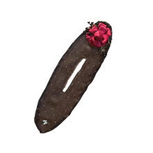 Hand Embroidered Flower Hair Bun Maker for Women, Mesh Bun Roller for Long Thick Hair Styling