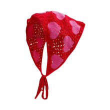 Crochet Headband with Frog Pattern, Knit Hair Kerchief Tie Back Headwrap for Girls, Soft and Playful Design