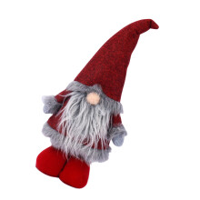 Draagbare 160g vilten kerstman standbeeld-oude man met rode hoed
