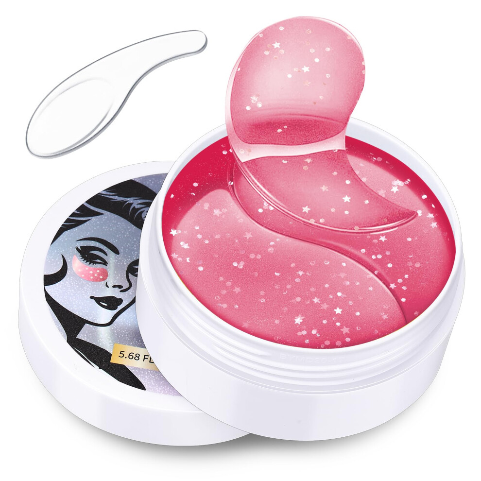 Pink/Dark 30 Pairs Under Eye Patches Eye Gel Masks Reduce Circles Puffiness Smooth Fine Lines