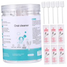 30Pcs Soft Gauze Baby Finger Toothbrush for Newborn Gentle Infant Oral Cleaner with Long Handle