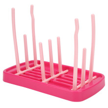 Baby Bottle Drying Rack Rose Red Foldable Compact SpaceSaving Holder for Travel and Home Use
