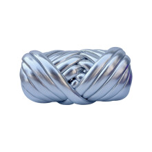 Metallic Knitting Yarn 16.4YardX25mm Glossy Milky Silk Thread-3