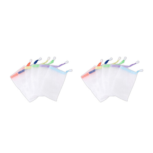 Foaming Soap Net 2 Pack with Drawstring for Shower, Gentle Cleansing Reusable Mesh Soap Saver